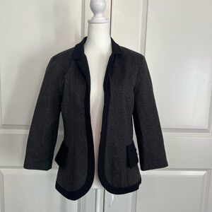 Anthropologie Cartonnier Women's Gray Blazer with Black Trim Sz 8